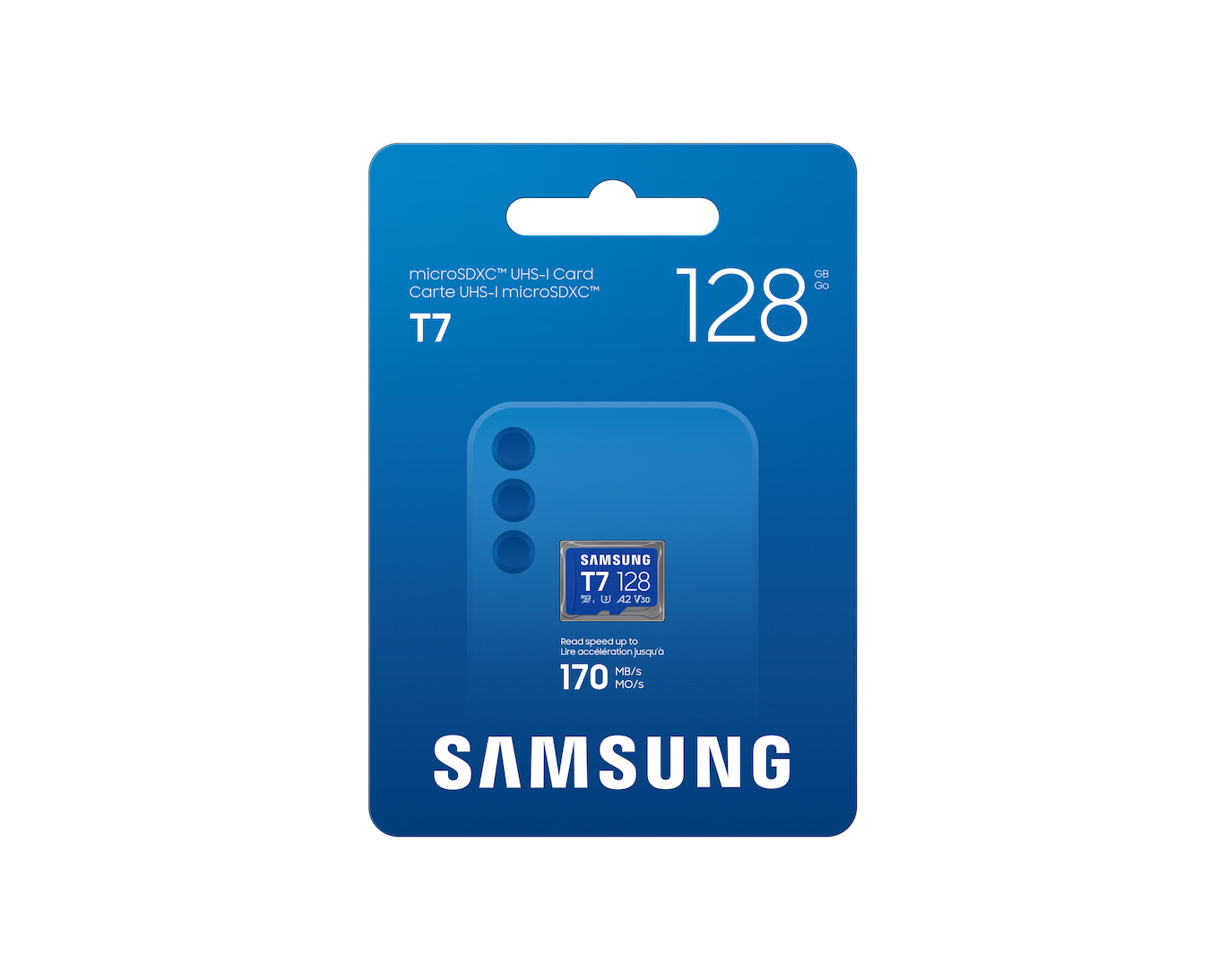 SAMSUNG T7 microSD Speicherkarte 128GB für Smartphones Tablets und Handheld-Konsolen bis zu 170MB/s Lesen