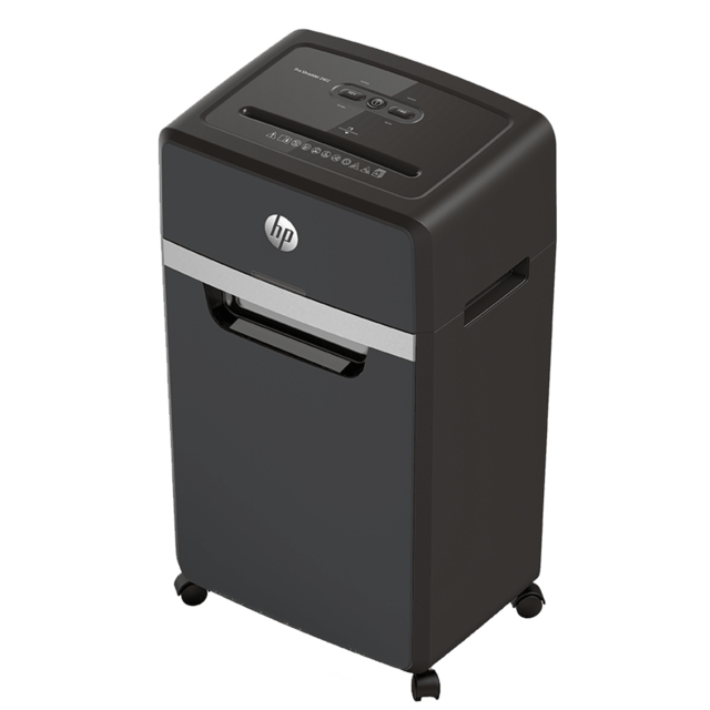 HP Pro Shredder 24CC Aktenvernichter mit Partikelschnitt P-4, 4 x 35 mm, bis 24 Blatt, schwarz