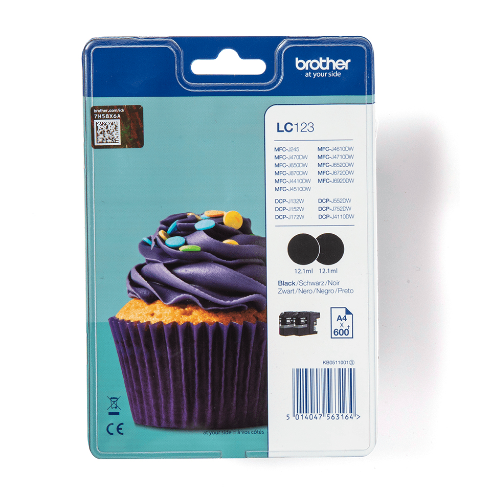 brother LC-123BK schwarz Druckerpatronen, 2er-Set