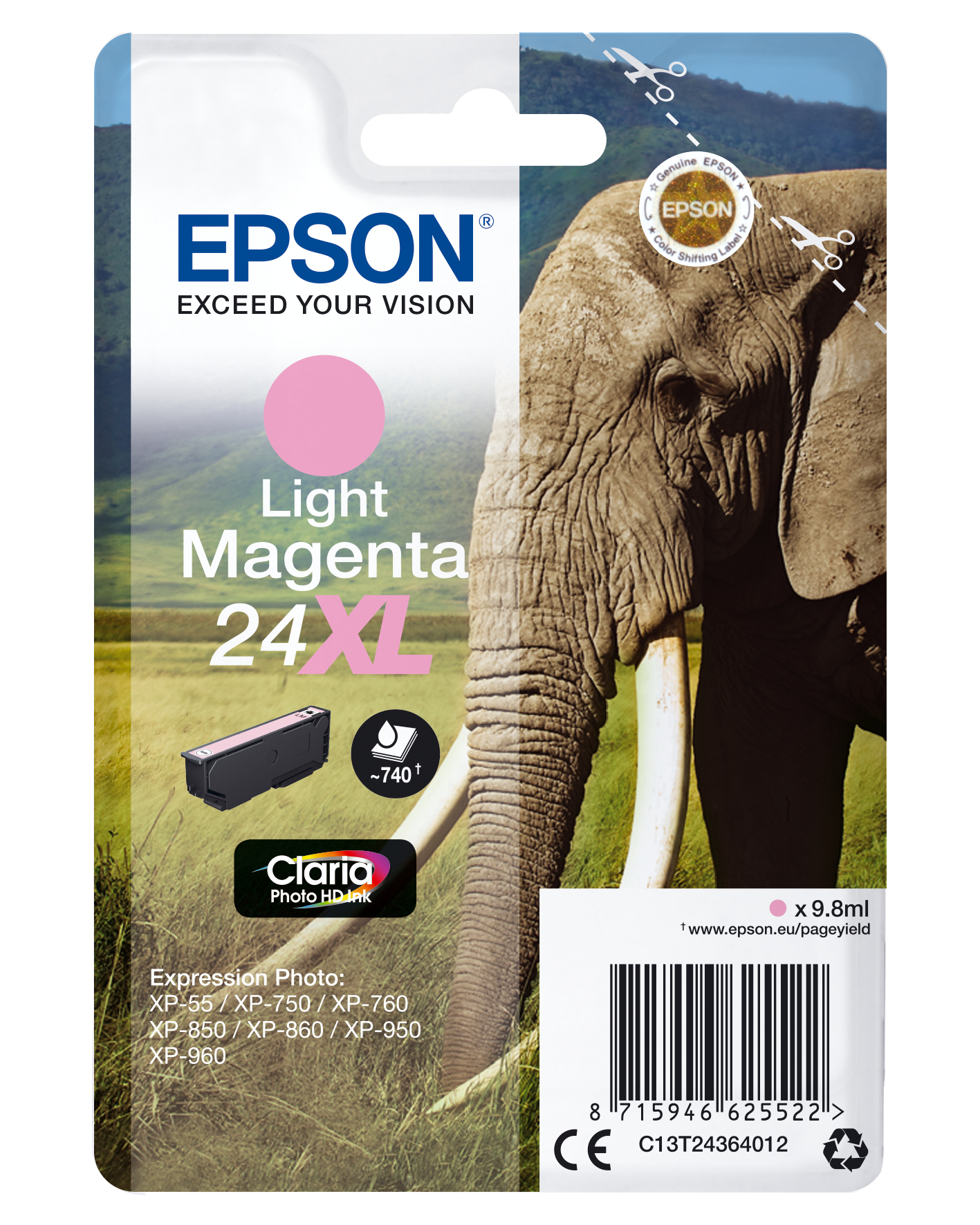EPSON 24XL / T2436XL (Elefant) light magenta Druckerpatrone
