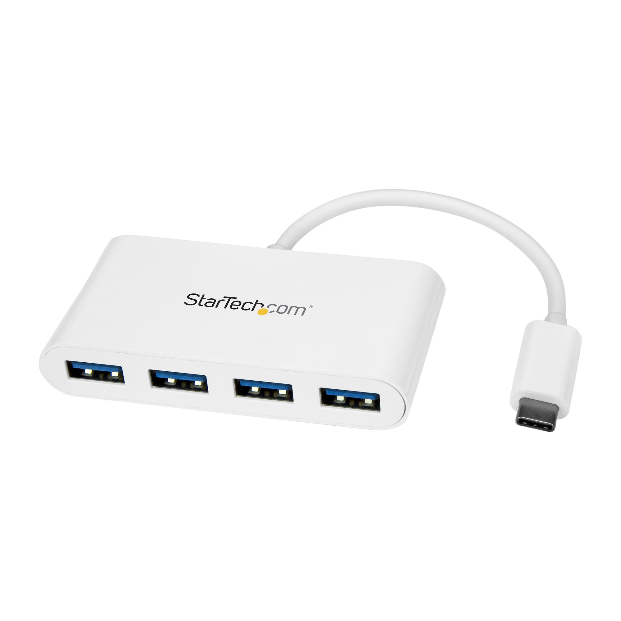 STARTECH.COM USB-C Hub - 4 Port USB 3.0 - USB C auf 4x USB-A - Bus Powered - Weiss - Kompakter USB C Hub - USB Typ-C Adapter
