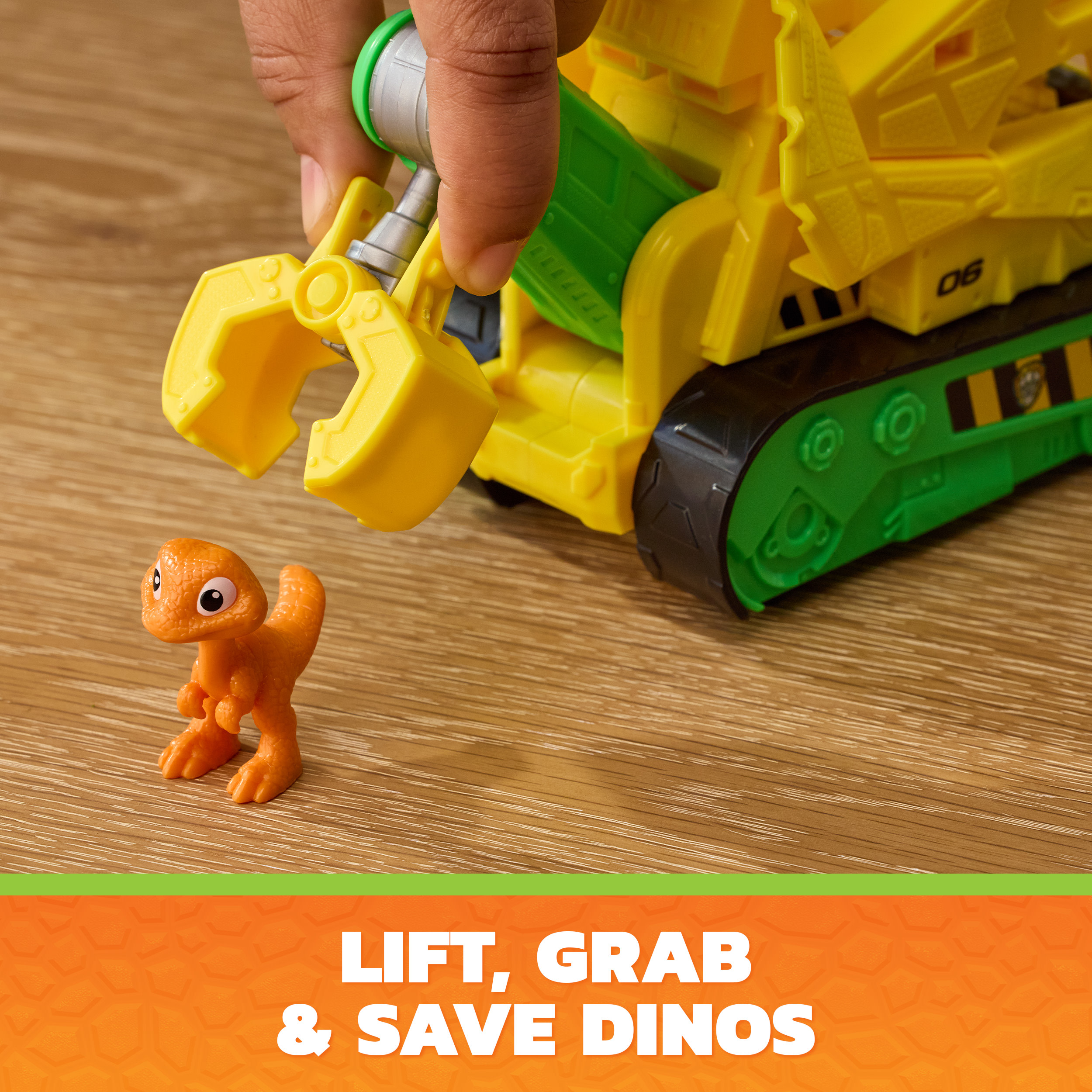 Paw Patrol: Der Dino Film - Rubbles Dino-Rettungs-Bulldozer, Spielfahrzeug