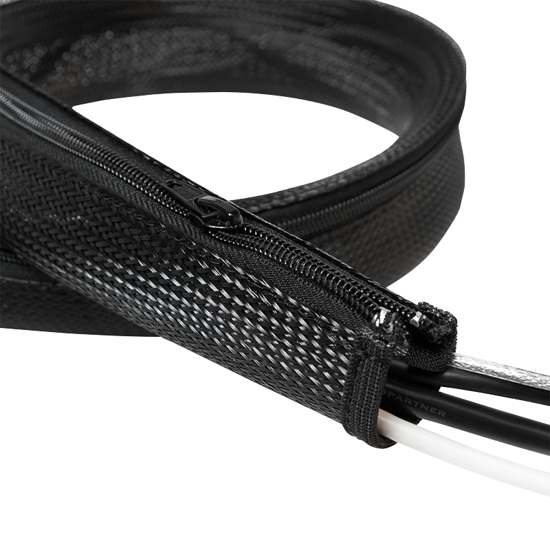 Logilink Kabelschlauch Reißverschl. AD: 30 mm, schwarz, 2 m