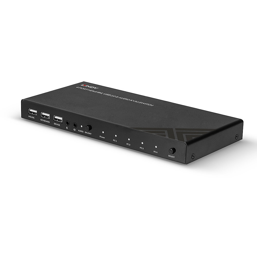 4 Port KVM Switch HDMI 4K60, USB 2.0 & Audio, KVM-Switch