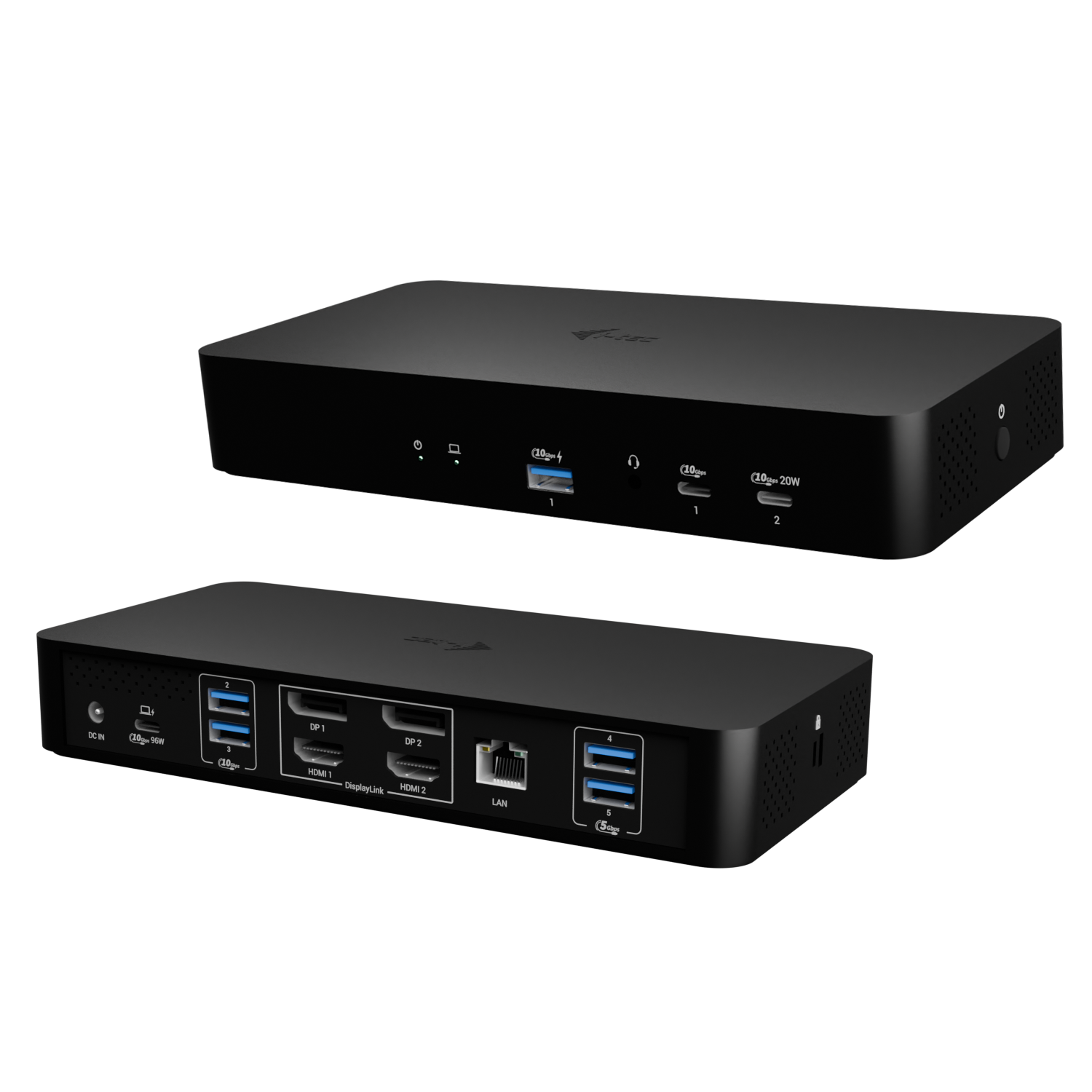 I-TEC Universal Intelligent Dual Display DS 2xHDMI 2xDP 1xGLAN 2xUSB-C Gen2 3xUSB-A Gen2 2xUSB-A Gen1 1xAudio/Mic PD100W KL