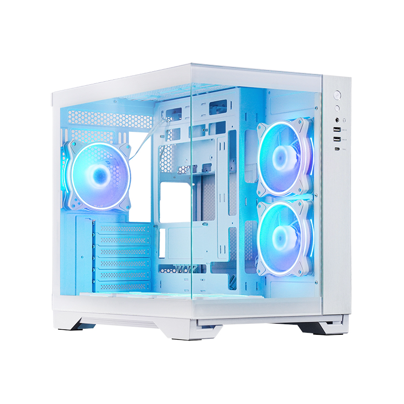 Chieftec Geh Visio GM-30W-TG-OP weiß Tempered Glass x 2