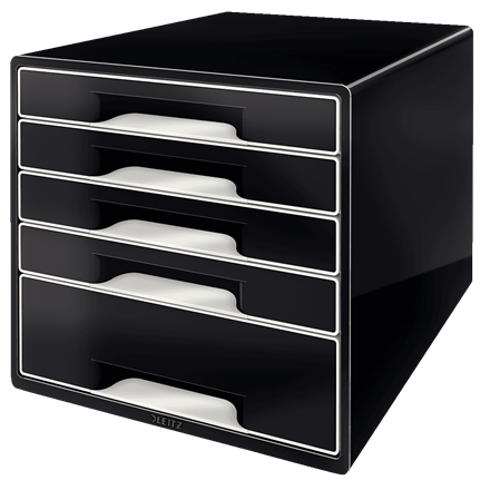LEITZ Schubladenbox CUBE Duo Colour schwarz/grau 52531095, DIN A4 mit 5 Schubladen, 1 St.