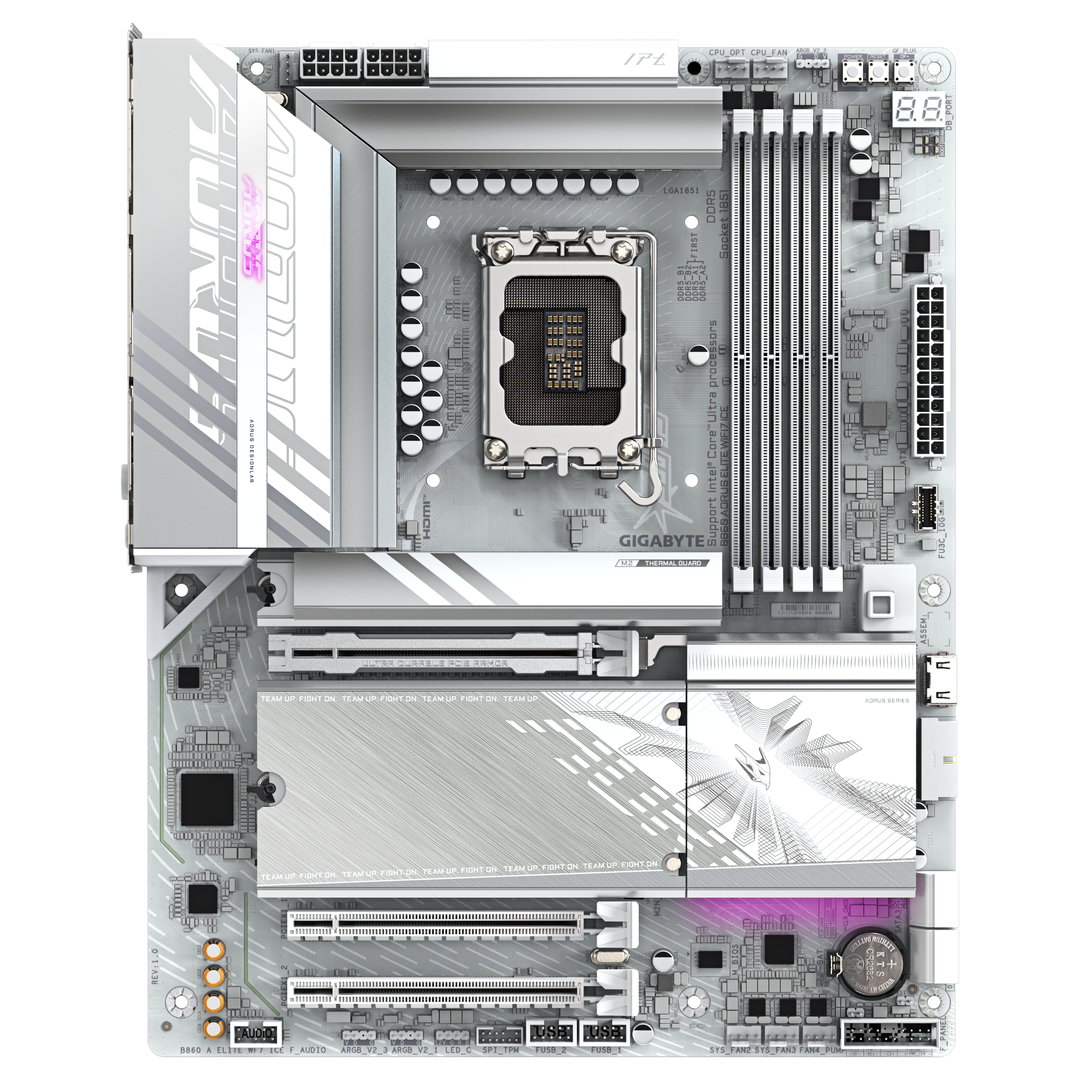 GIGABYTE B860 A ELITE WF7 ICE LGA1851 4xDDR5 ATX HDMI DP WIFI USB MB