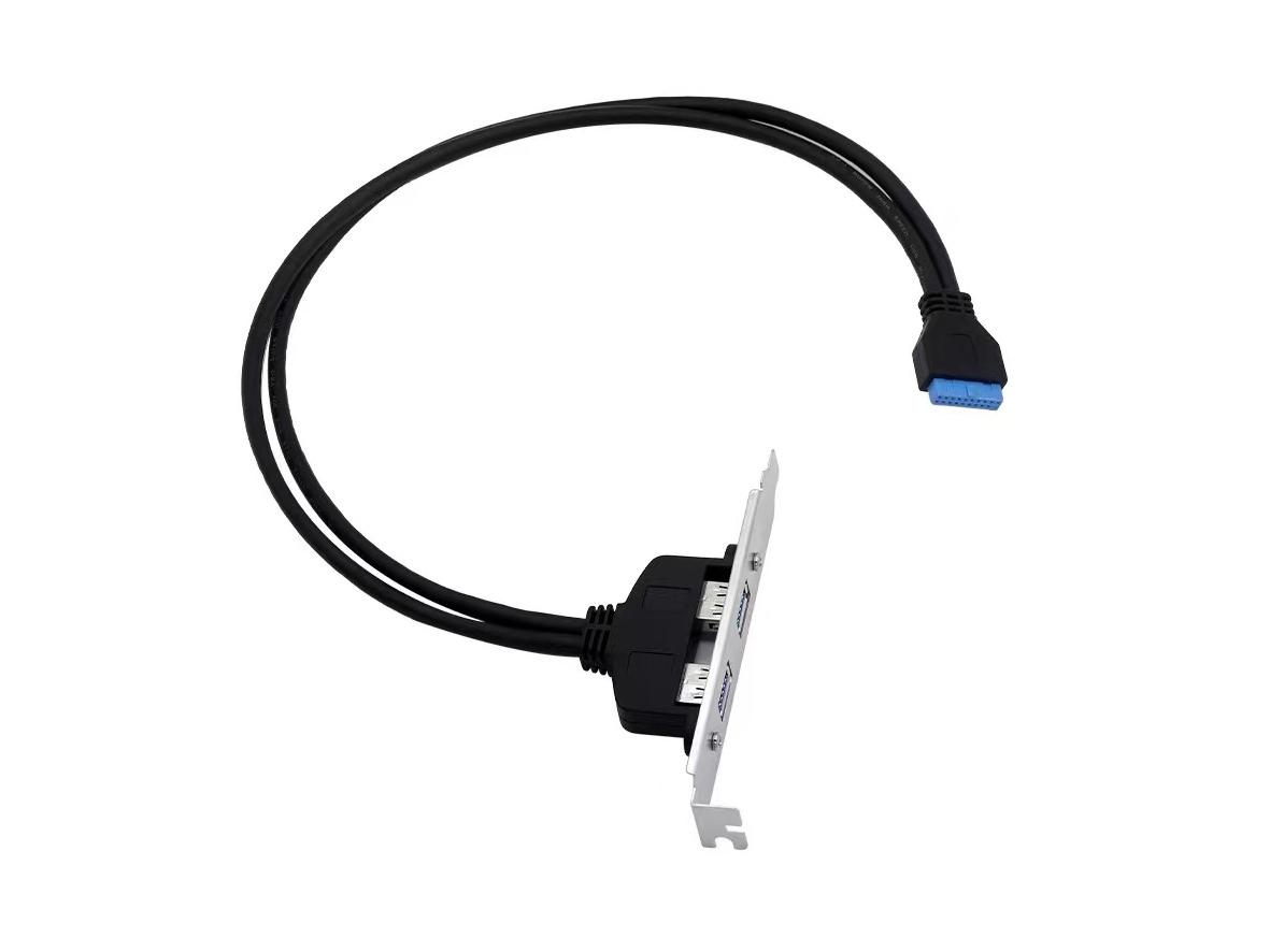 CONCEPTRONIC Slotblech 19/20-Pin->2xUSB-A3.0 Bu/Bu schwarz