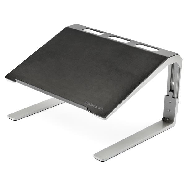STARTECH.COM Adjustable Laptop Stand - Heavy Duty Steel & Aluminum - 3 Height Settings - Tilted - Ergonomic Laptop Riser