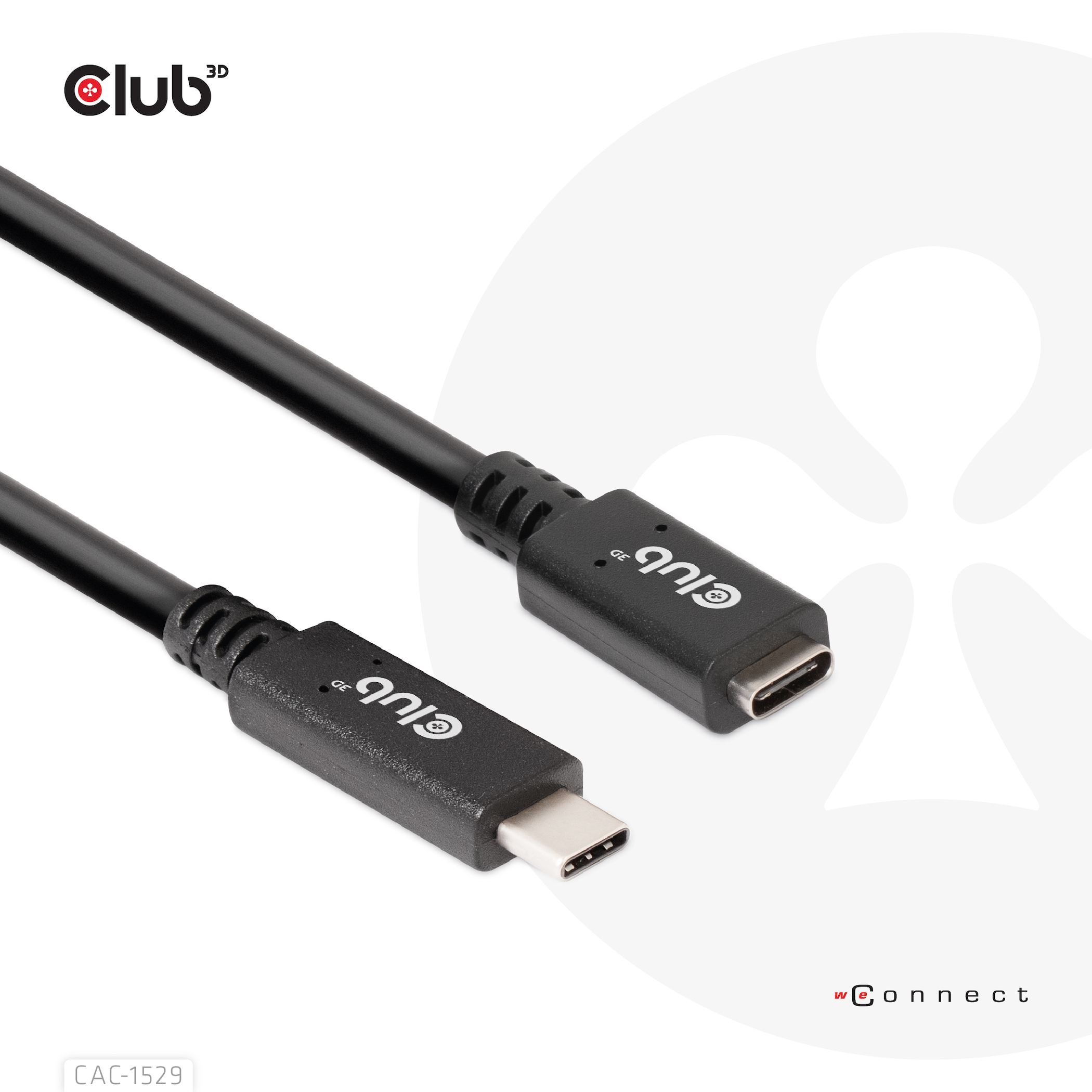 Club3D Kabel USB 3.2 Typ C 1m Verlängerung 5Gbps St/Bu retail