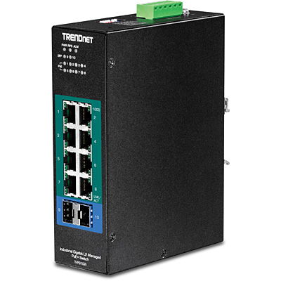 TRENDnet Industrie Switch 10-port Gbit PoE+ L2 IP30 Metall