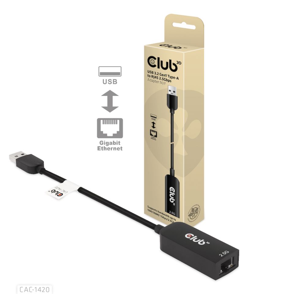 Club3D Adapter USB 3.2 Typ A > RJ45 2.5Gb retail