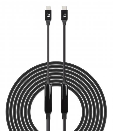 MANHATTAN USB 3.2 Gen 2 Aktives Typ-C Kabel 2x USB-C Stecker 5 m SuperSpeed+ USB 10 Gbit/s 60 W / 3 A vergoldete Kontakte schwarz