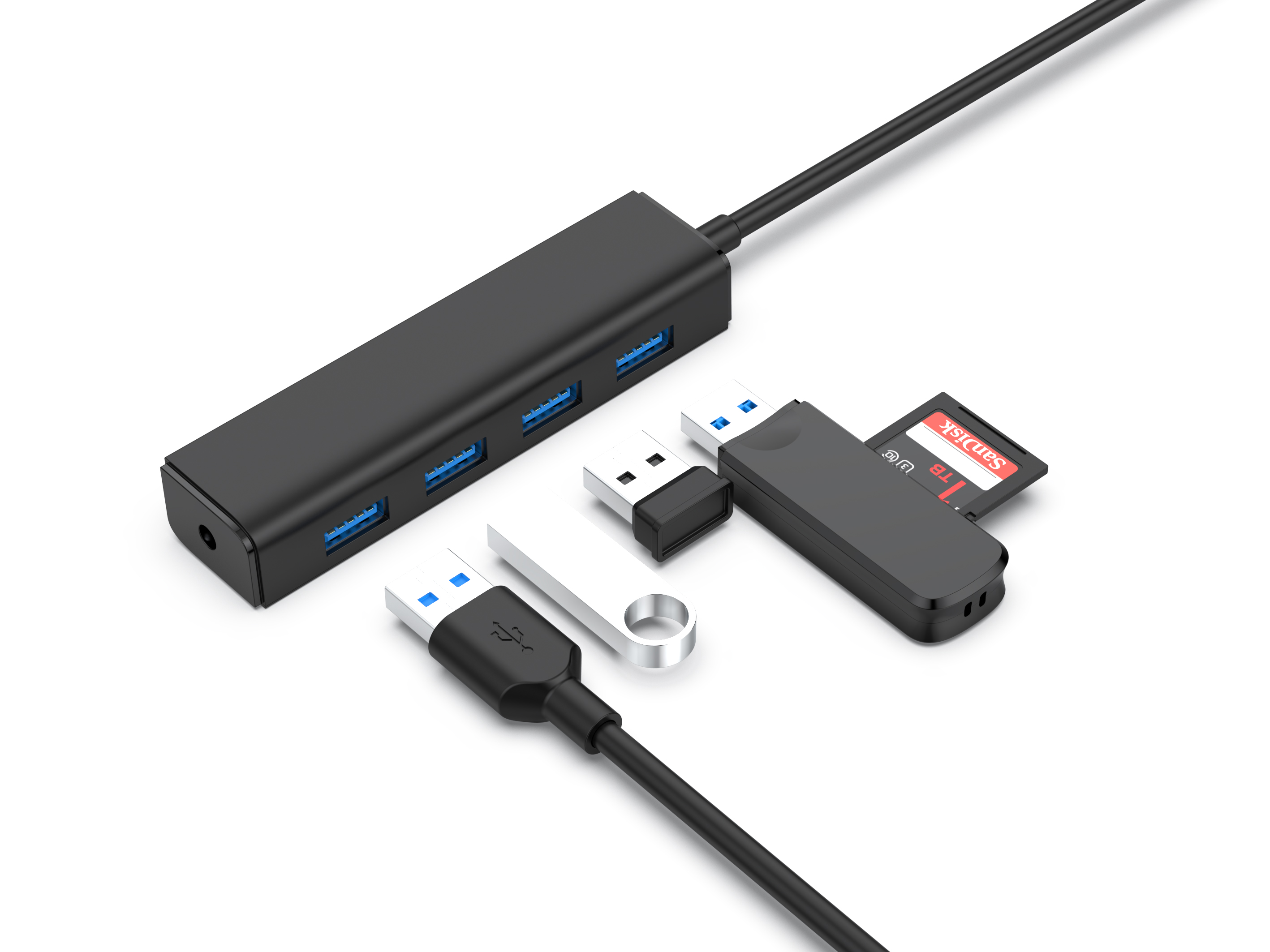 CONCEPTRONIC 4-Port Hub USB-C3.2Gen1->4xA3.0 o.Netz. sw