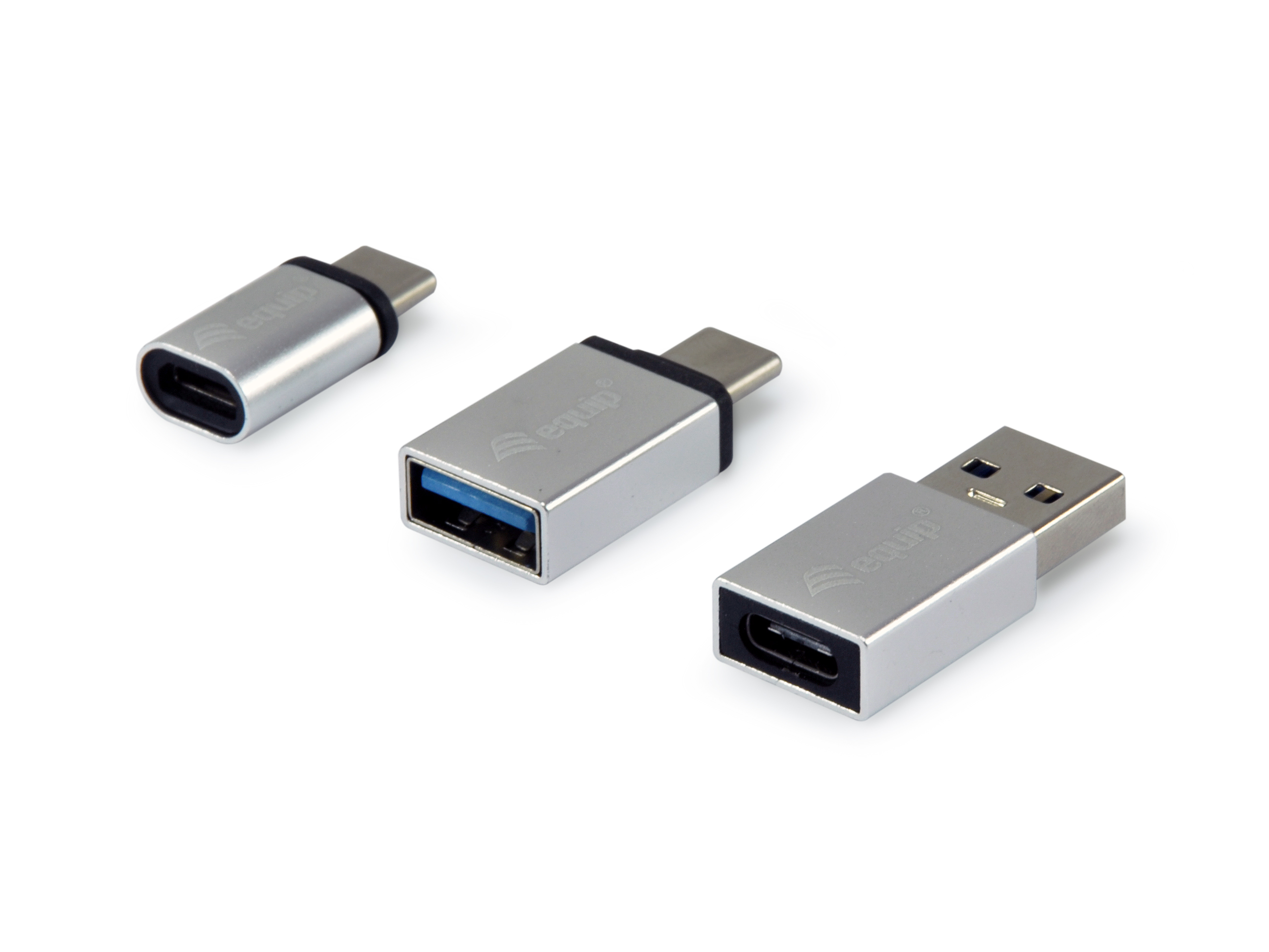 Equip Adapter USB-C->USB-A/-B/USB-A->USB-C 3Stk Alu.