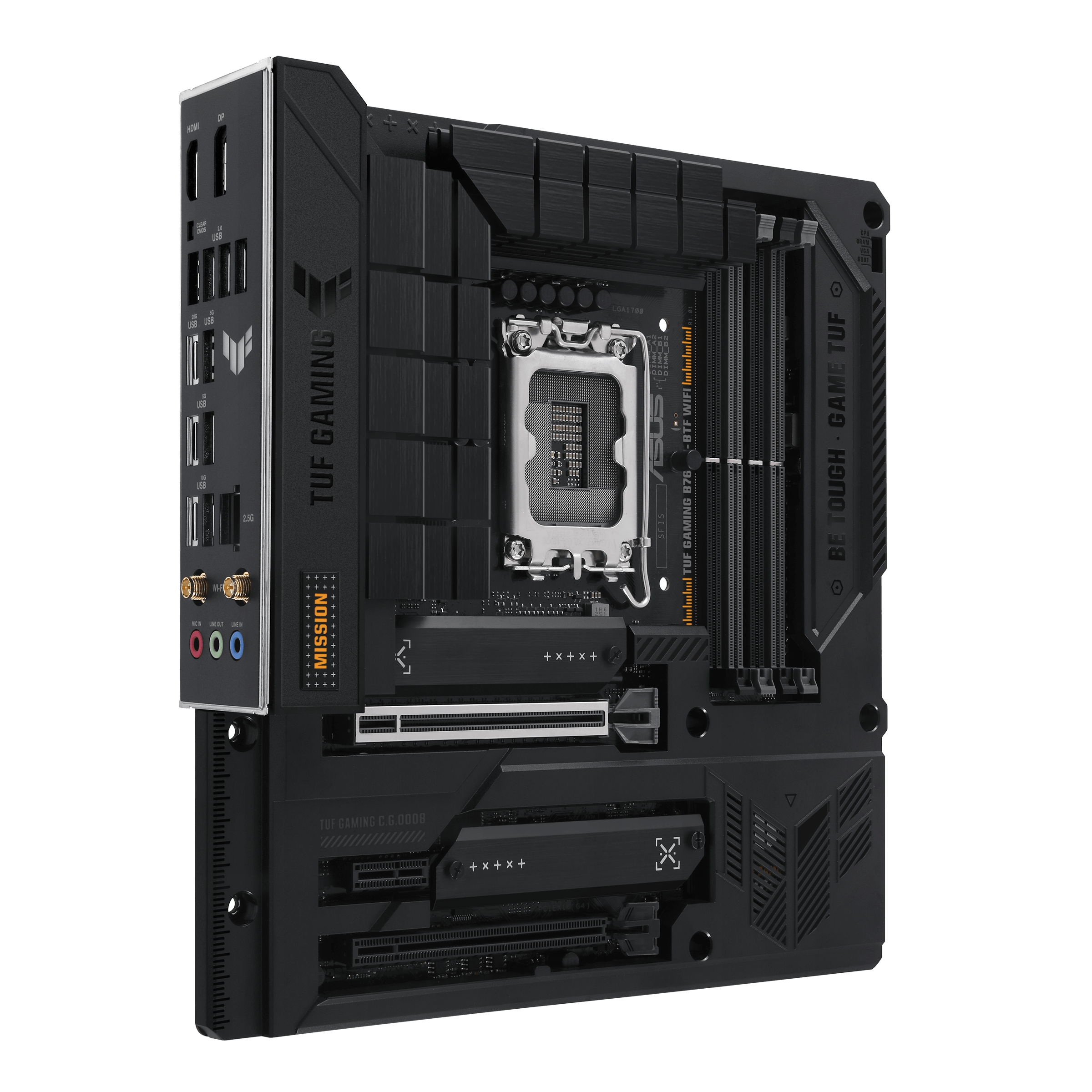 ASUS TUF GAMING B760M-BTF WIFI LGA 1700 4DDR5 microATX 4xSATA MB 1xHDMI 2.1 1xDP 1.4 3xM.2