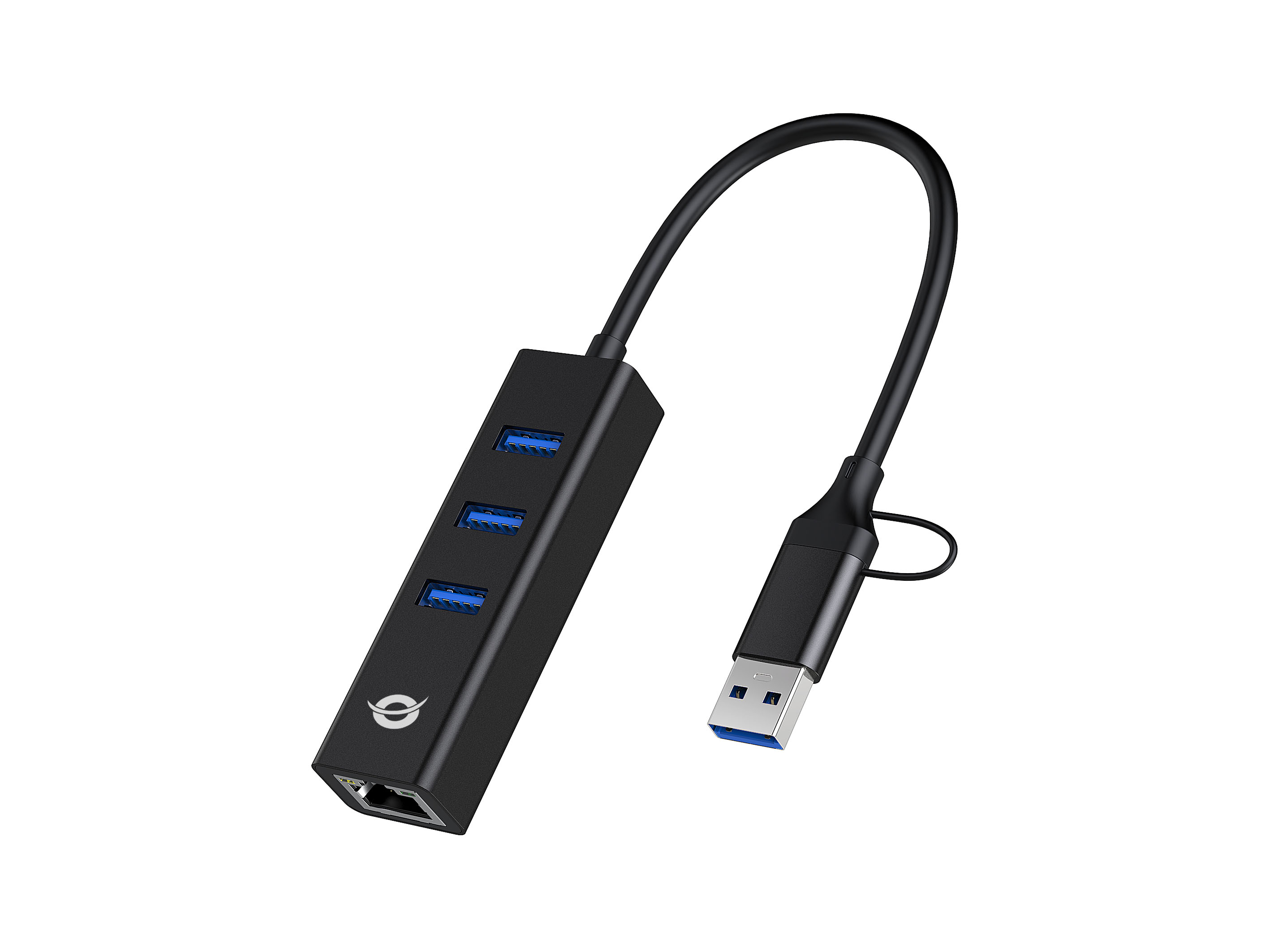 CONCEPTRONIC Adapter USB-C/-A3.0->3xUSB-A/GbE 5Gbs 0.18m sw
