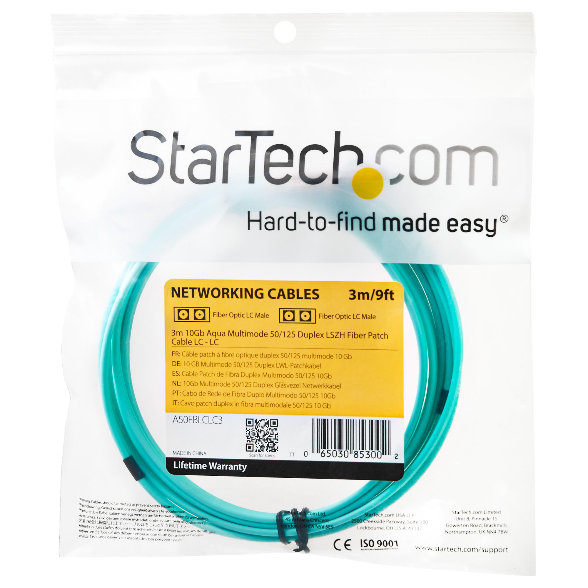 StarTech.com OM3 LWL Patchkabel 3 m 10 Gb Aqua Türkis