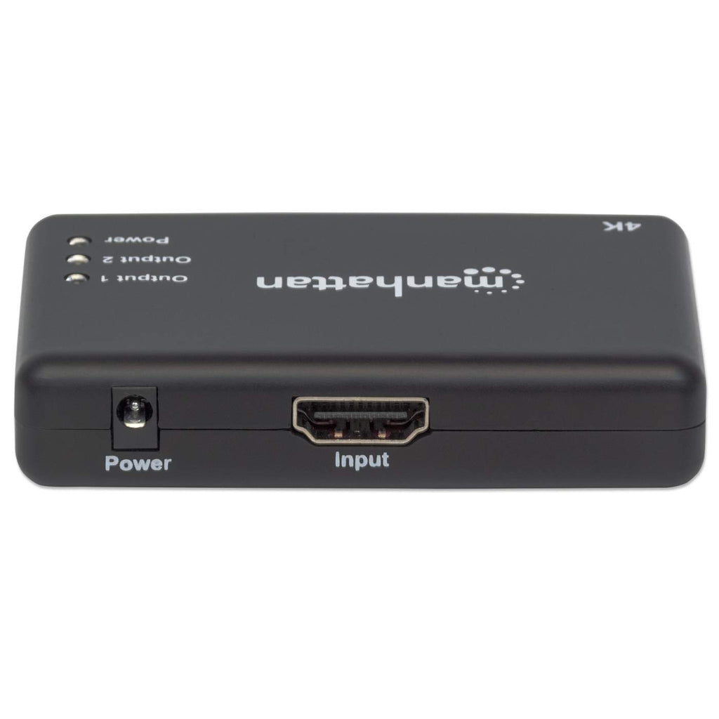 MANHATTAN 4K 2-Port HDMI-Splitter 4K30Hz Stromversorgung ueber Netzteil schwarz
