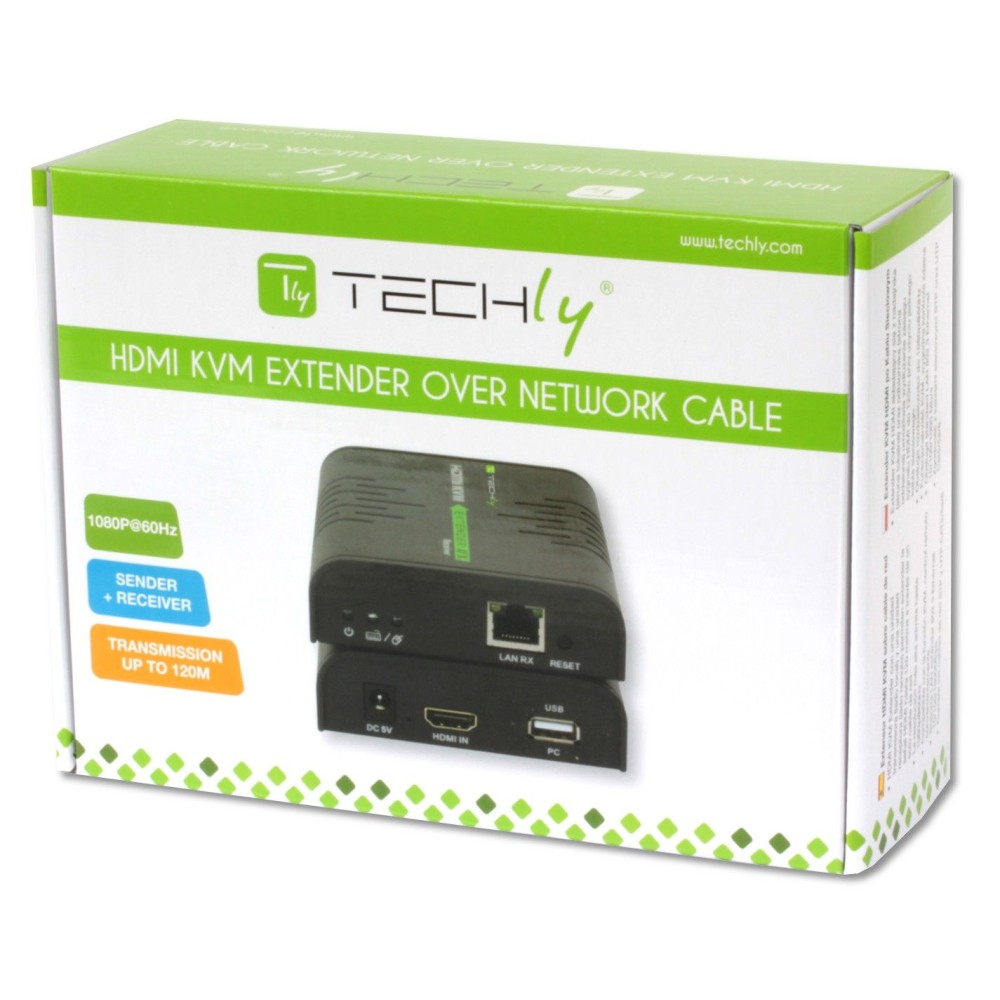Techly HDMI KVM Extender über Netzwerkkabel, 120m