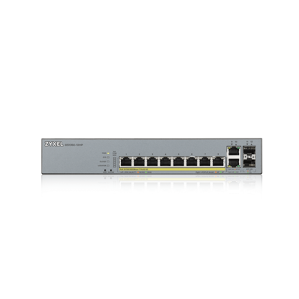 Zyxel GS1350-12HP 12-Port managed CCTV PoE Switch