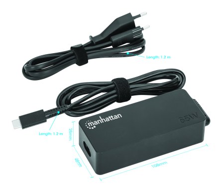 MANHATTAN USB-C Power Delivery Laptop-Netzteil 65 W schwarz
