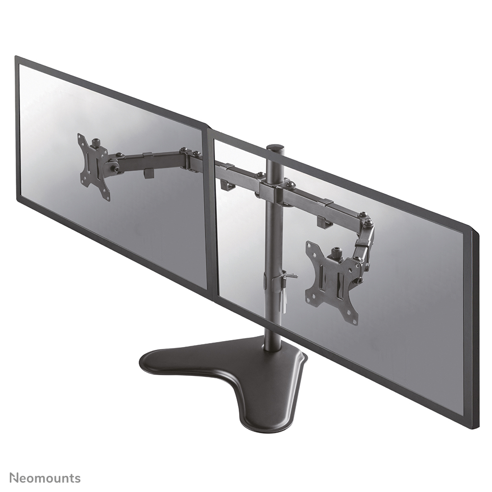 NEOMOUNTS D550DDBLACK Monitor Dual-Deskstand 25,4-81,28cm 10-32Zoll 2x8kg Volle Bewegung Neigen Schwenken Pivo Tischständ