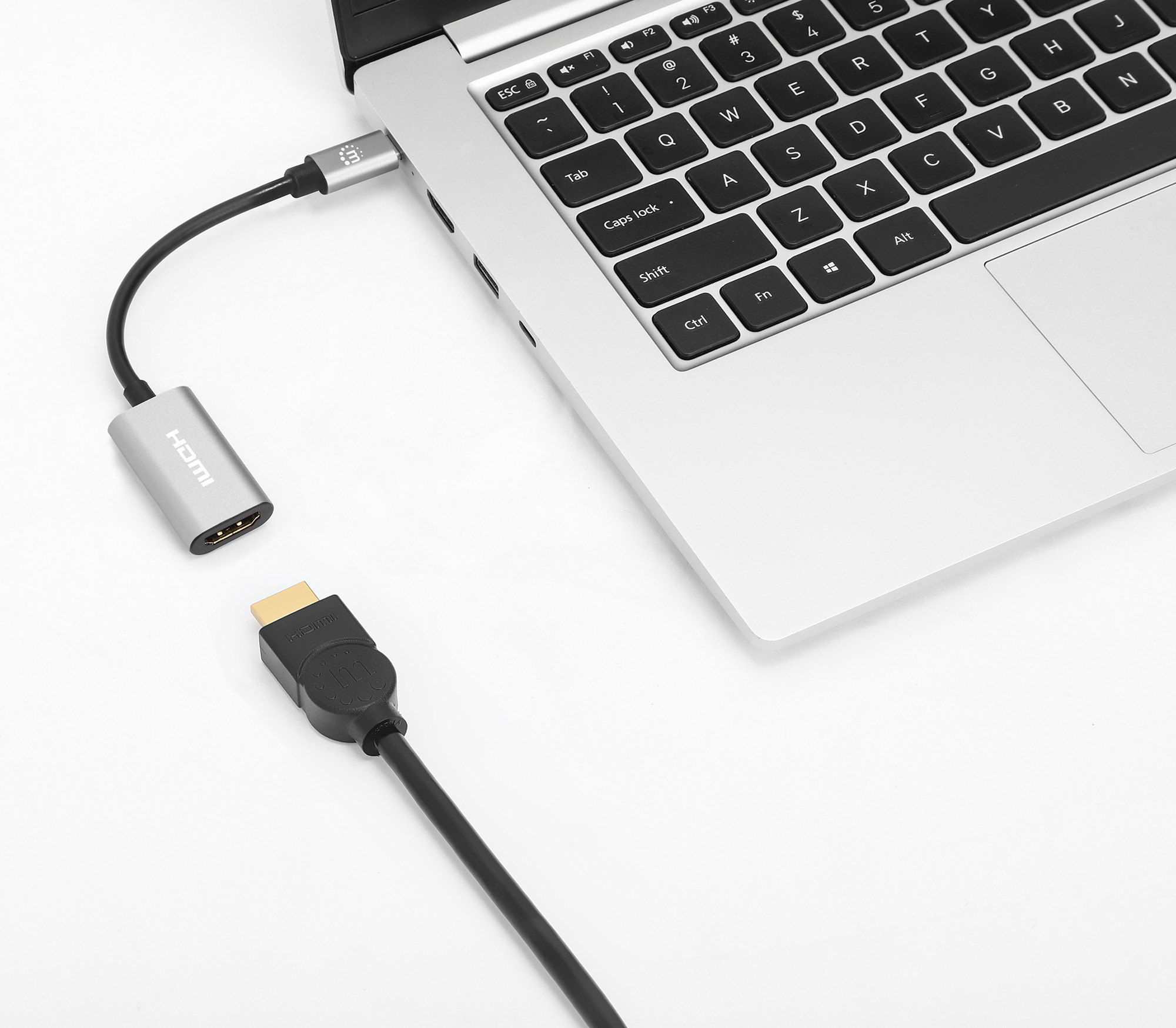 MANHATTAN USB-C auf HDMI-Adapter 4K 60Hz Alu Space grau