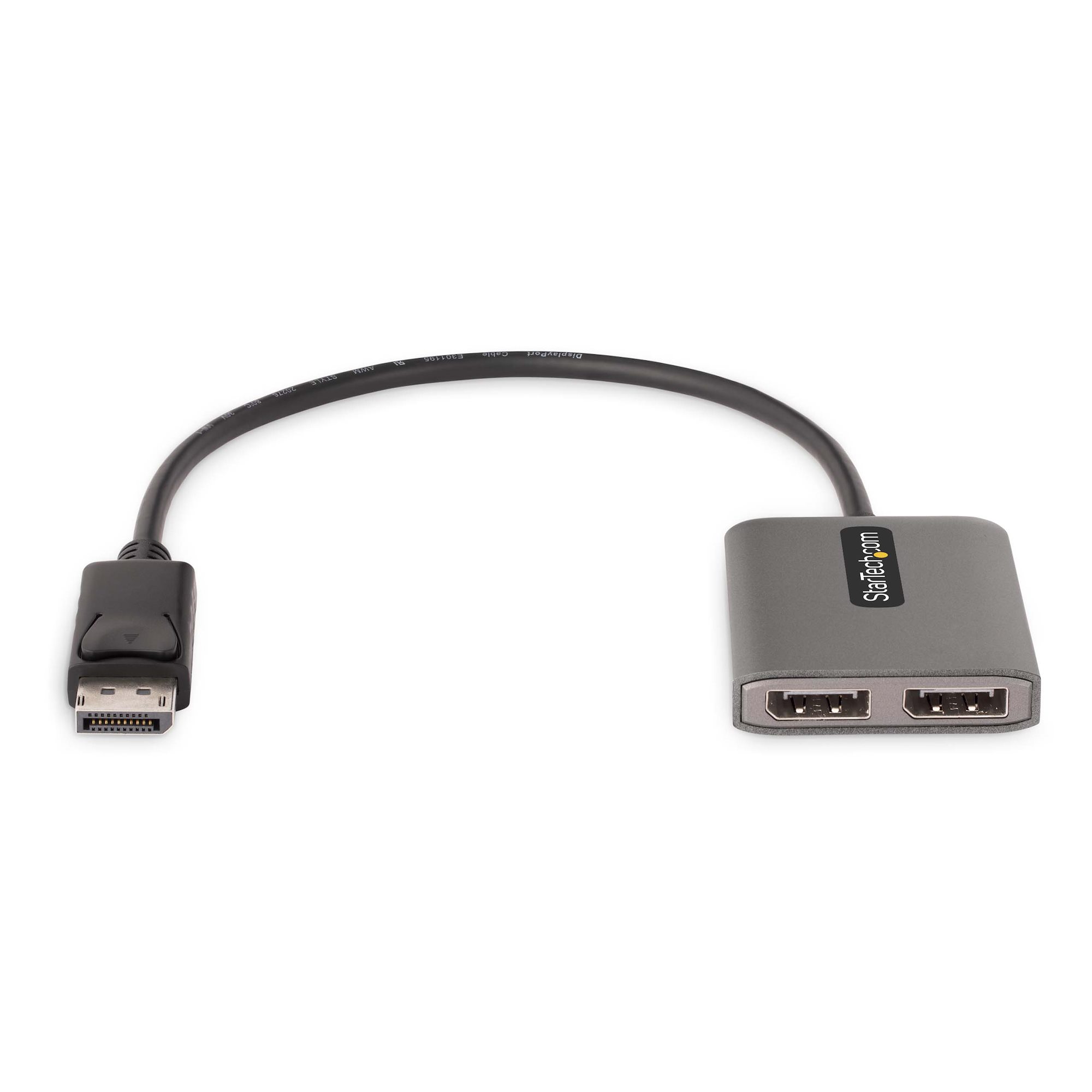 STARTECH.COM 2-Port DisplayPort MST Hub Dual 4K 60Hz DP 1.4multi-Monitor Video Adapter 1ft Built-in Cable USB Powered Windows Only