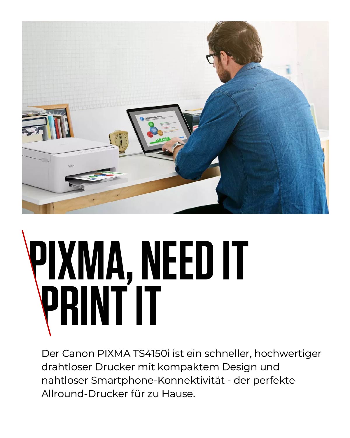 Canon PIXMA TS4150i 3 in 1 Tintenstrahl-Multifunktionsdrucker weiß