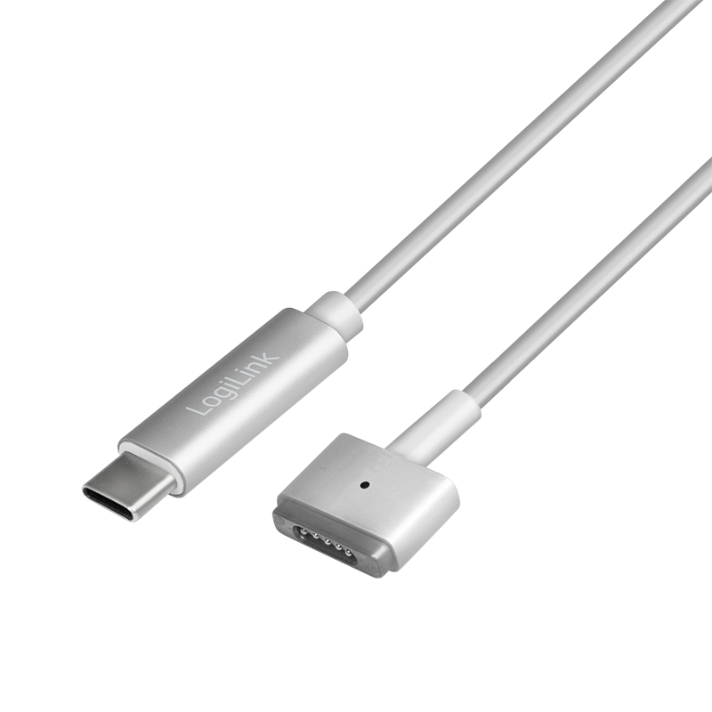 Logilink USB-C Ladekabel zu Apple Mag Safe 2charg. 1,8m,silb