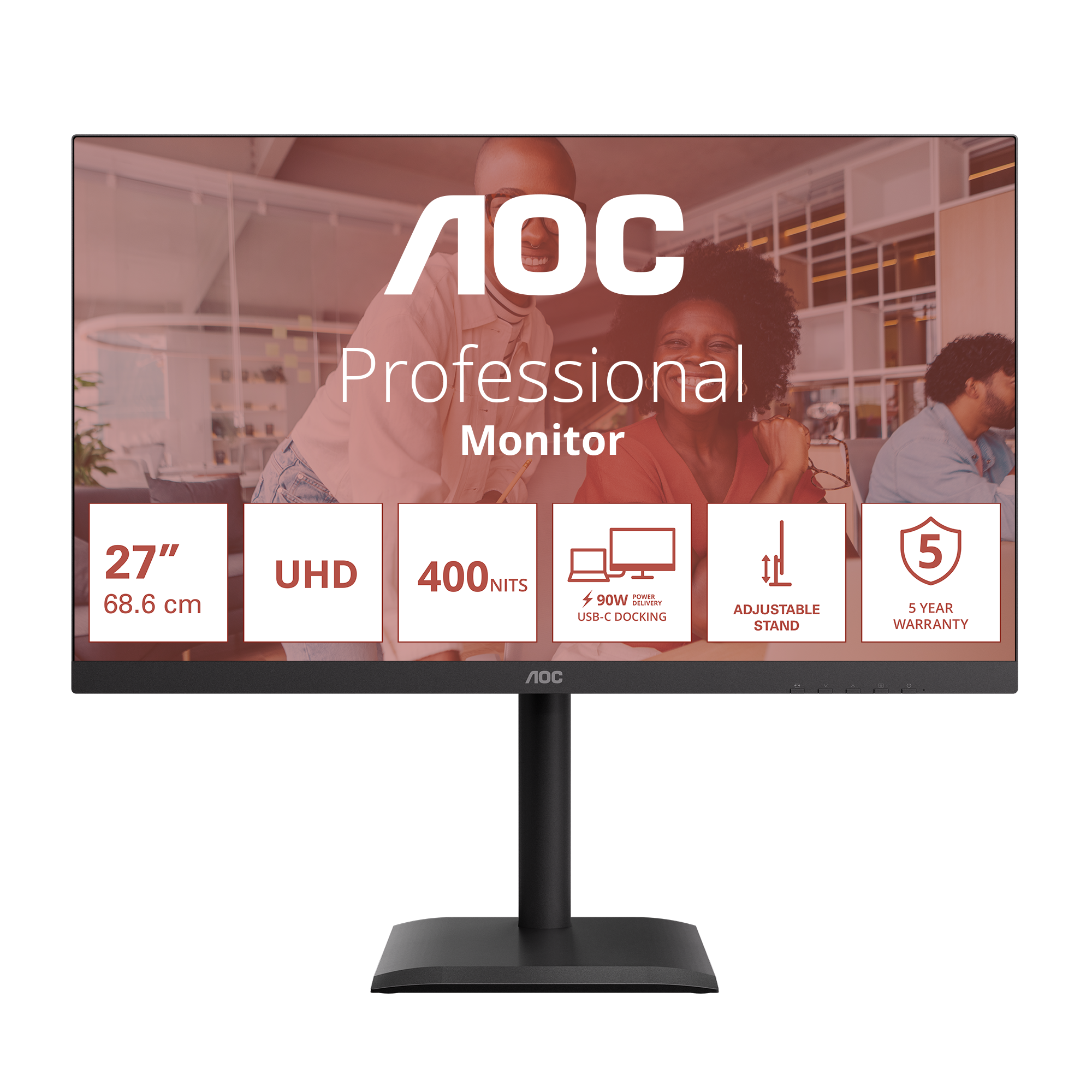 AOC 68,6cm (27) U27E4CV 16:09 2xHDMI+DP+USB-C Lift Spk. bl