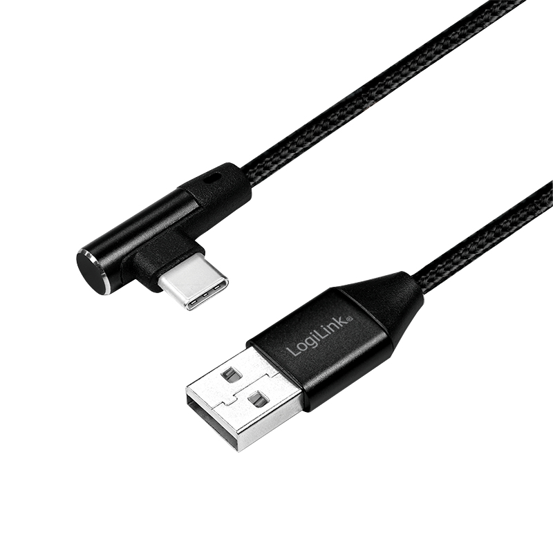 Logilink USB-Stecker USB 2.0 zu USB-C (90° gewinkelt) 0,3m