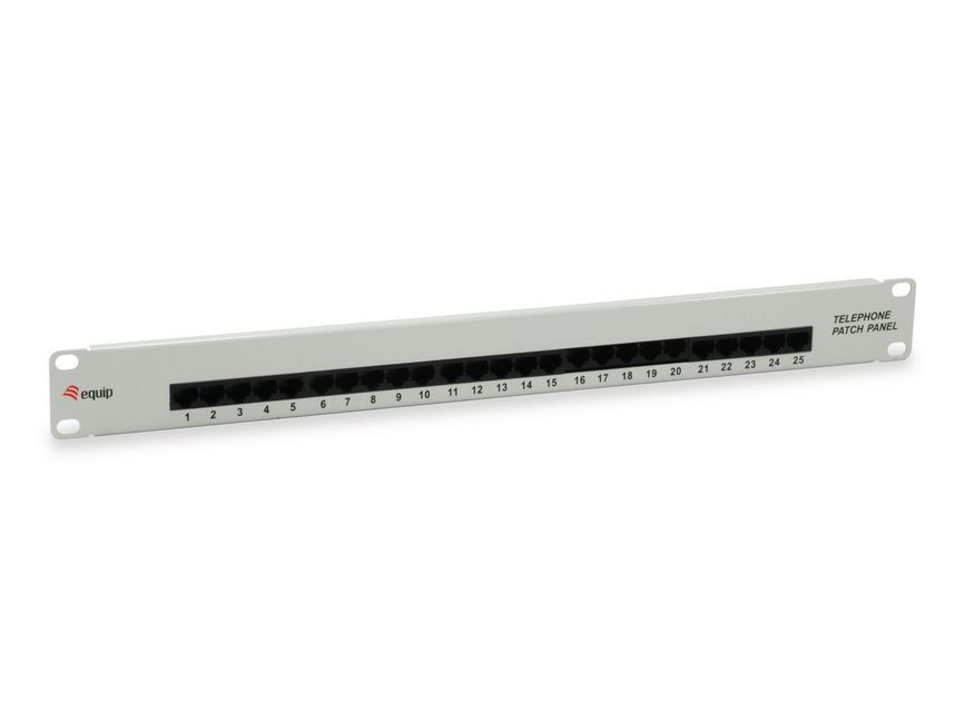 Equip 19 Patchpanel 25xRJ45 Cat3 UTP 1U ISDN RAL7035