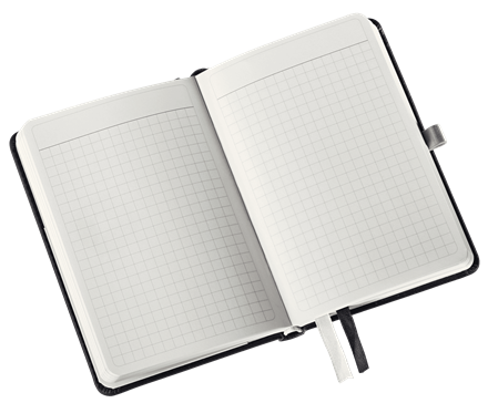 LEITZ Notizbuch DIN A6 kariert, satin schwarz Hardcover 160 Seiten, 1 St.