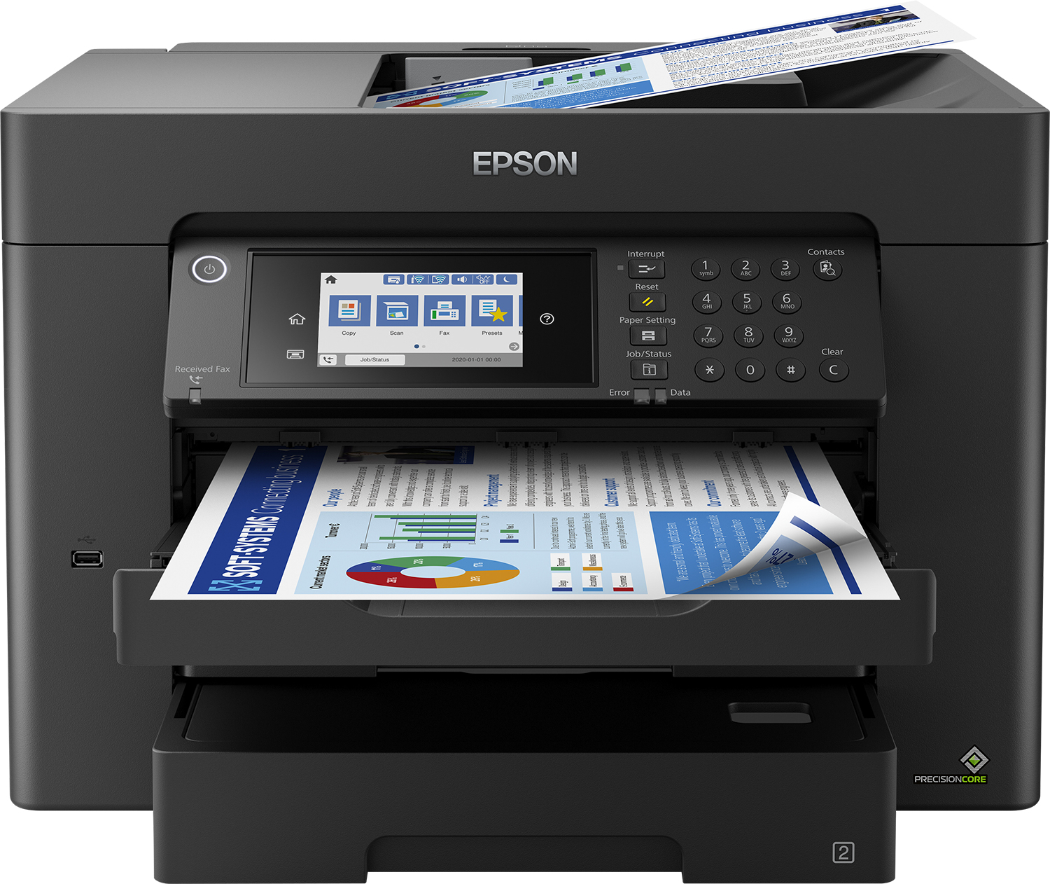 EPSON WorkForce WF-7840DTWF 4 in 1 Tintenstrahl-Multifunktionsdrucker schwarz