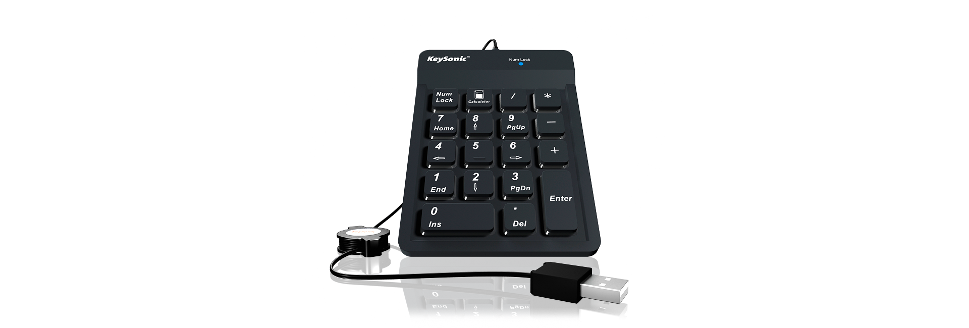 KeySonic Nummernblock-TAS, Silikon, USB, BK, ACK-118BK