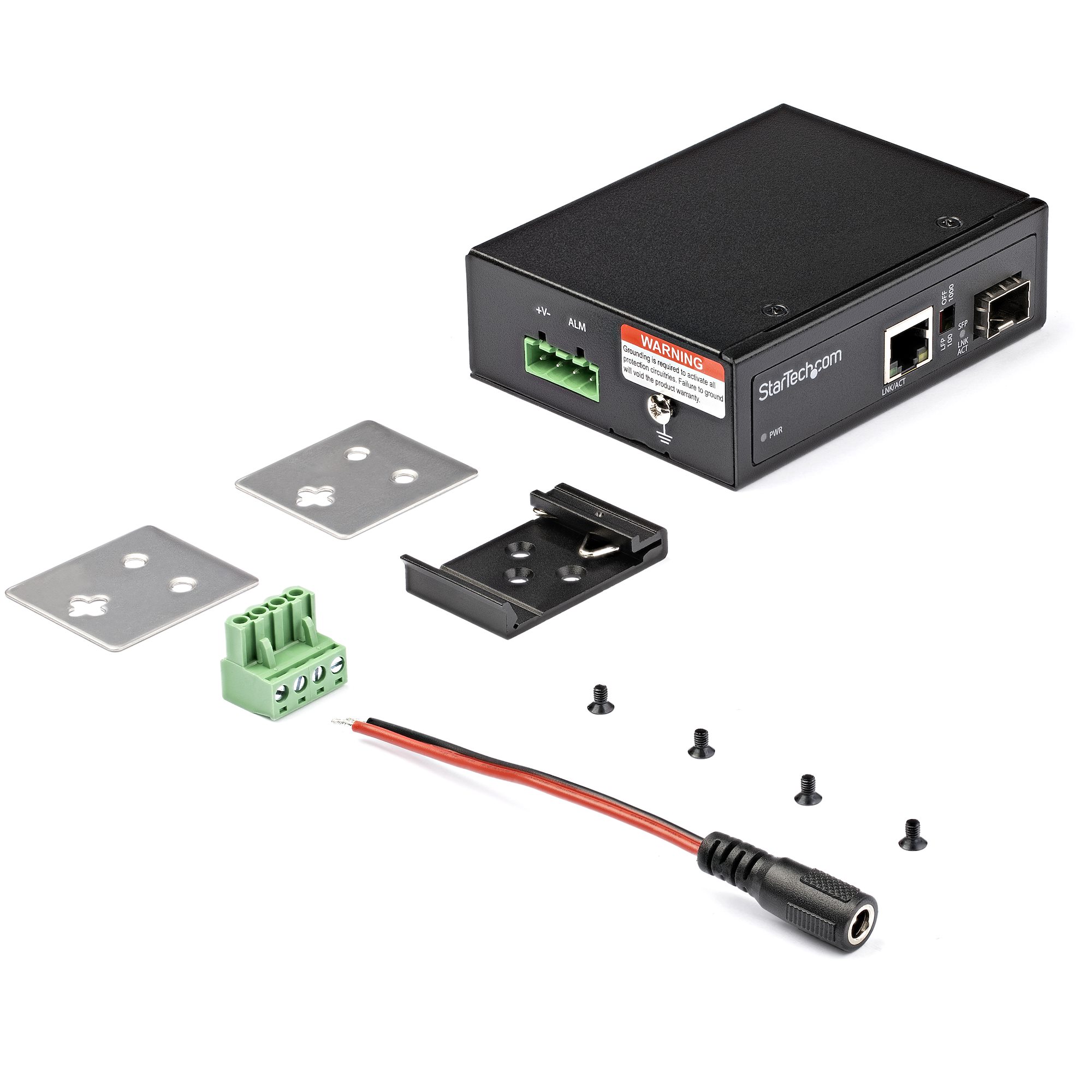 INDUSTRIAL FIBER TO ETHERNET CONVERTER 1GBPS SFP TO RJ45