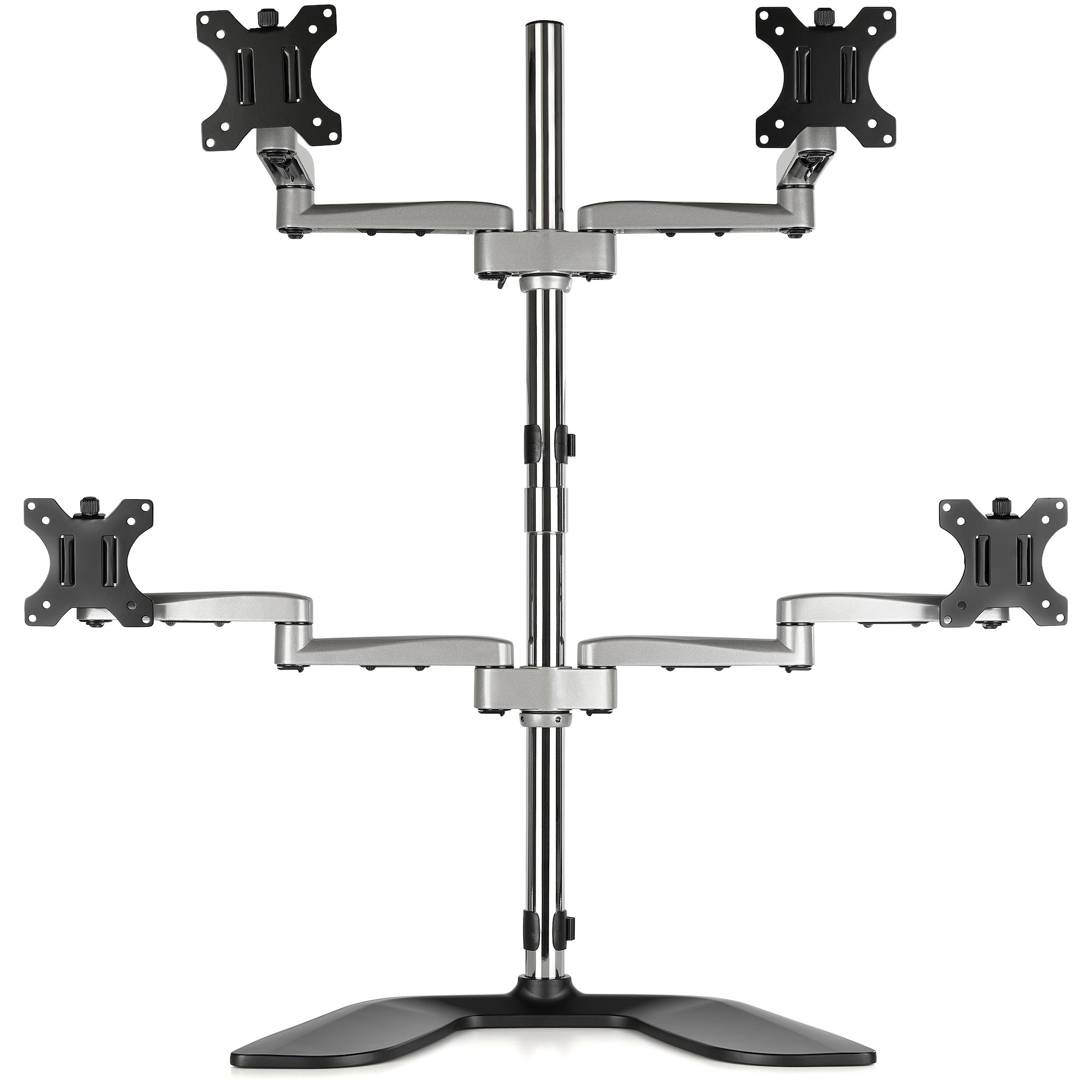 STARTECH.COM Monitorhalterung für vier Bildschirme - Standfuss - für bis zu 8128cm 32Zoll VESA-Monitore - beweglich - Stahl & Alum