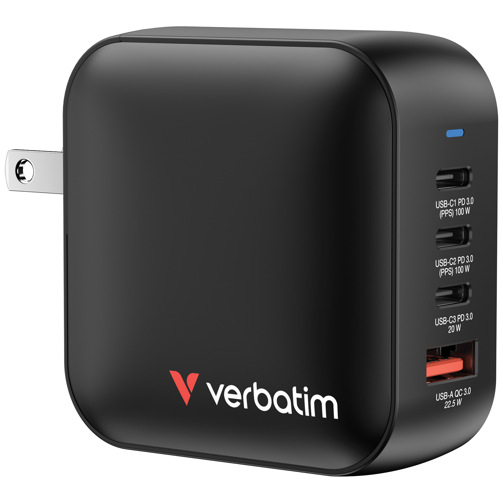 Mini-GaN-Ladegerät 100W 4-Port, 1x USB-A , 3x USB-C