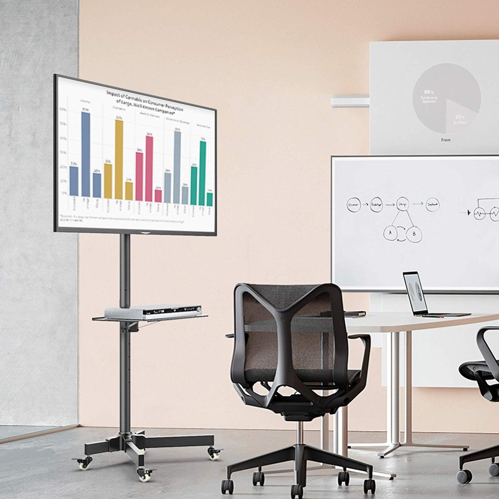 TECHLY TV Wagen fuer Displays Bildschirme LCD LED 59-140cm 23-55Zoll fuer Ihre Ausstattung bis 25KG VESA max 400X400