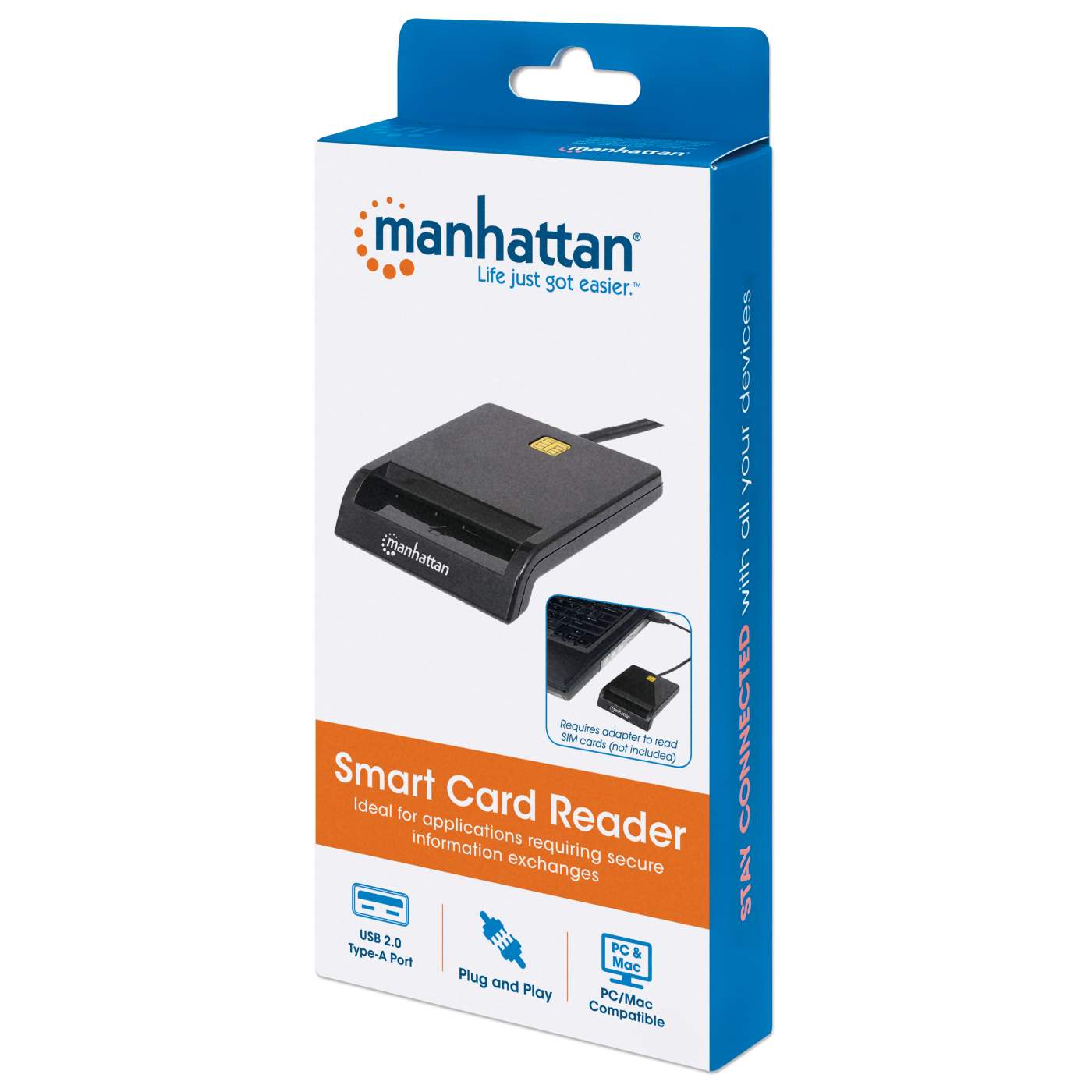 MANHATTAN Smartcard-Lesegerät Chipkartenleser USB extern