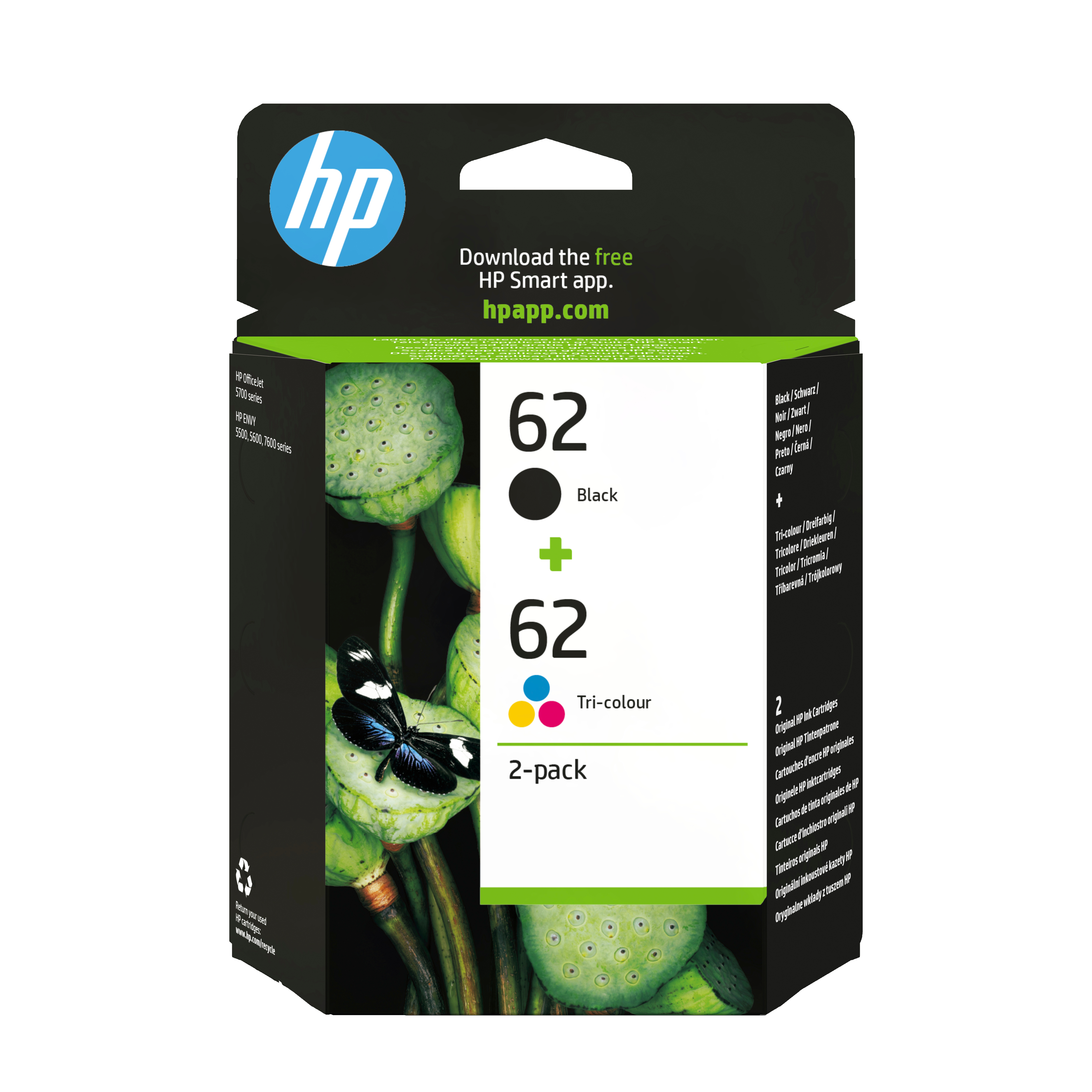 HP 62 Schwarz+Dreifarbig Tintenpatrone