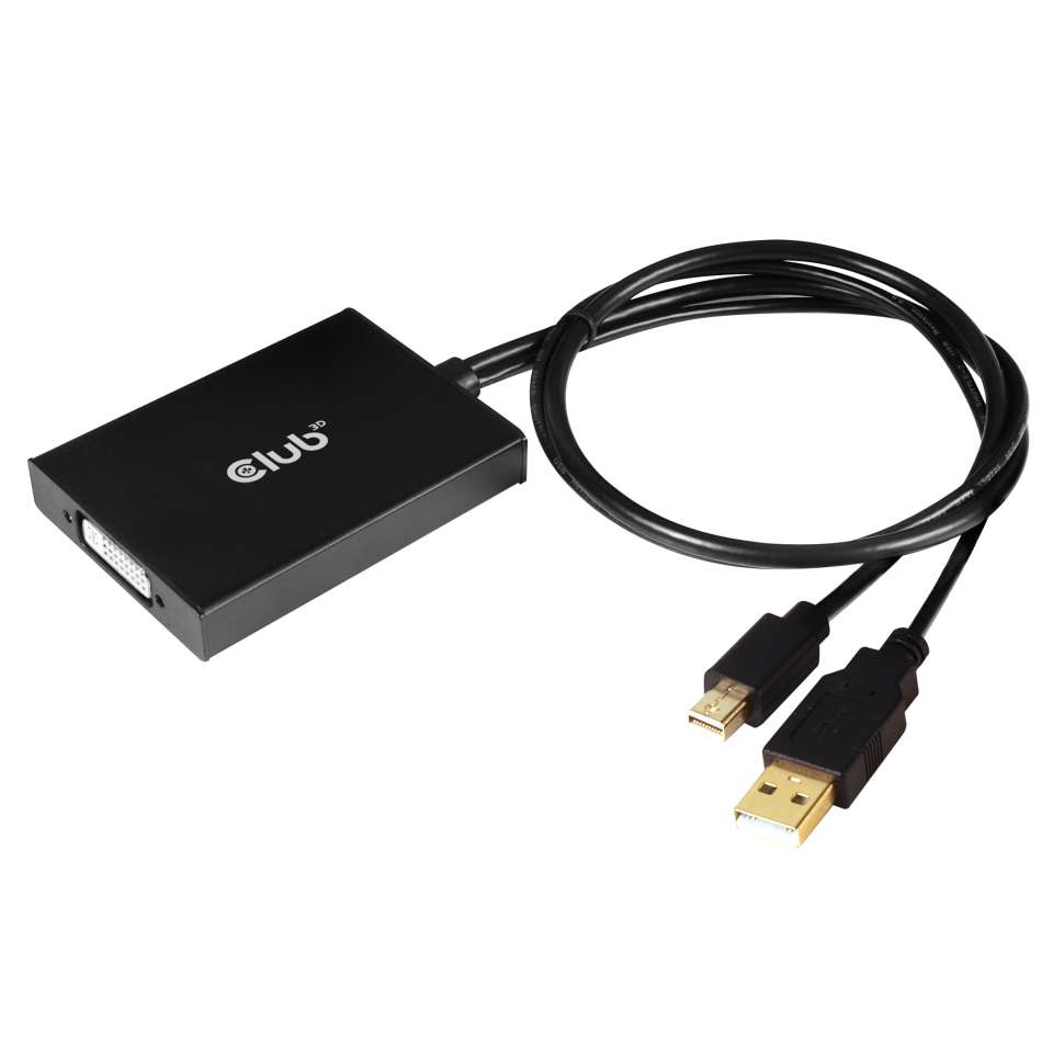 Club3D Adapter MiniDisplayport > DVI-D (Active Dual) St/Bu retail