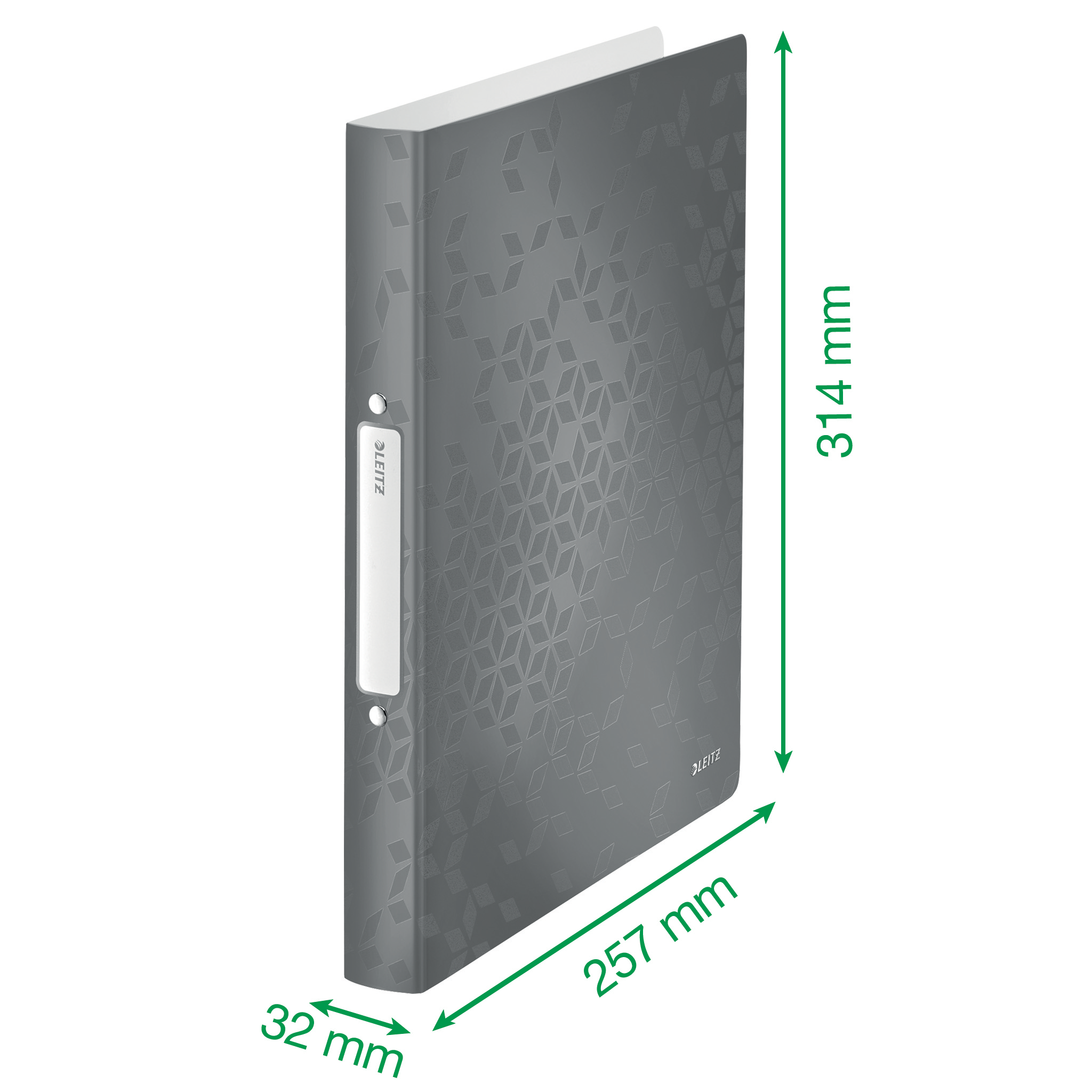 LEITZ WOW Ringbuch 2-Ringe grün 3,2 cm DIN A4, 1 St.