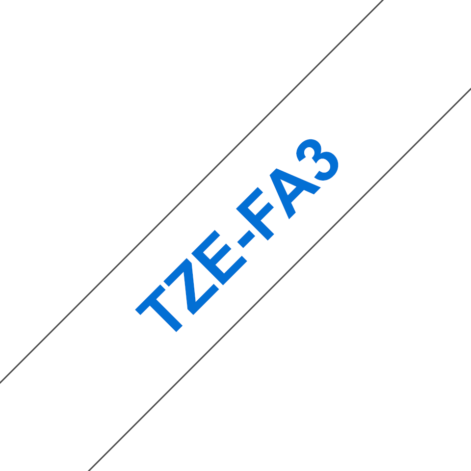 TZE-FA3 NON-LAMIN. TAPE 12MM 8M BLUE ON WHITE