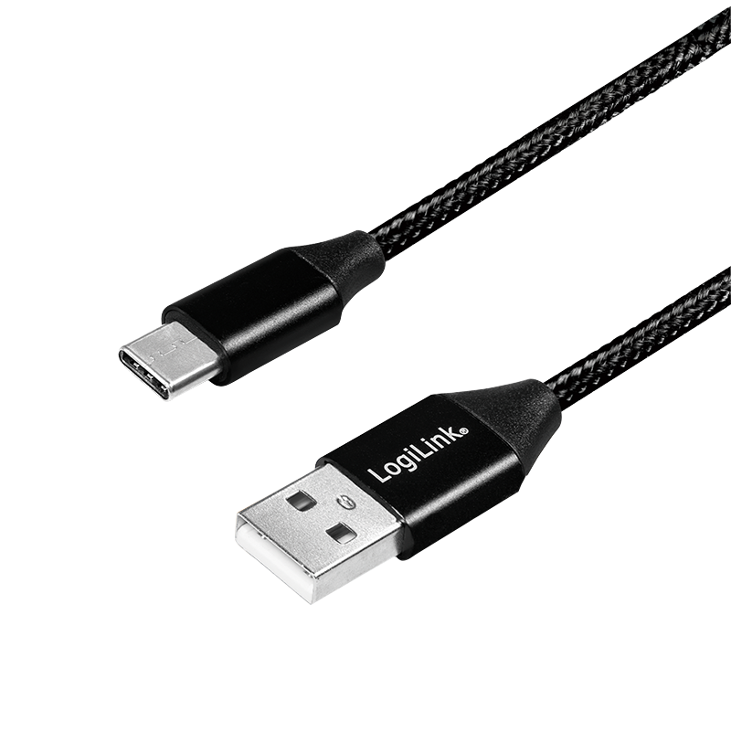 LogiLink USB 2.0-Kabel USB/USB-C 30cm schwarz