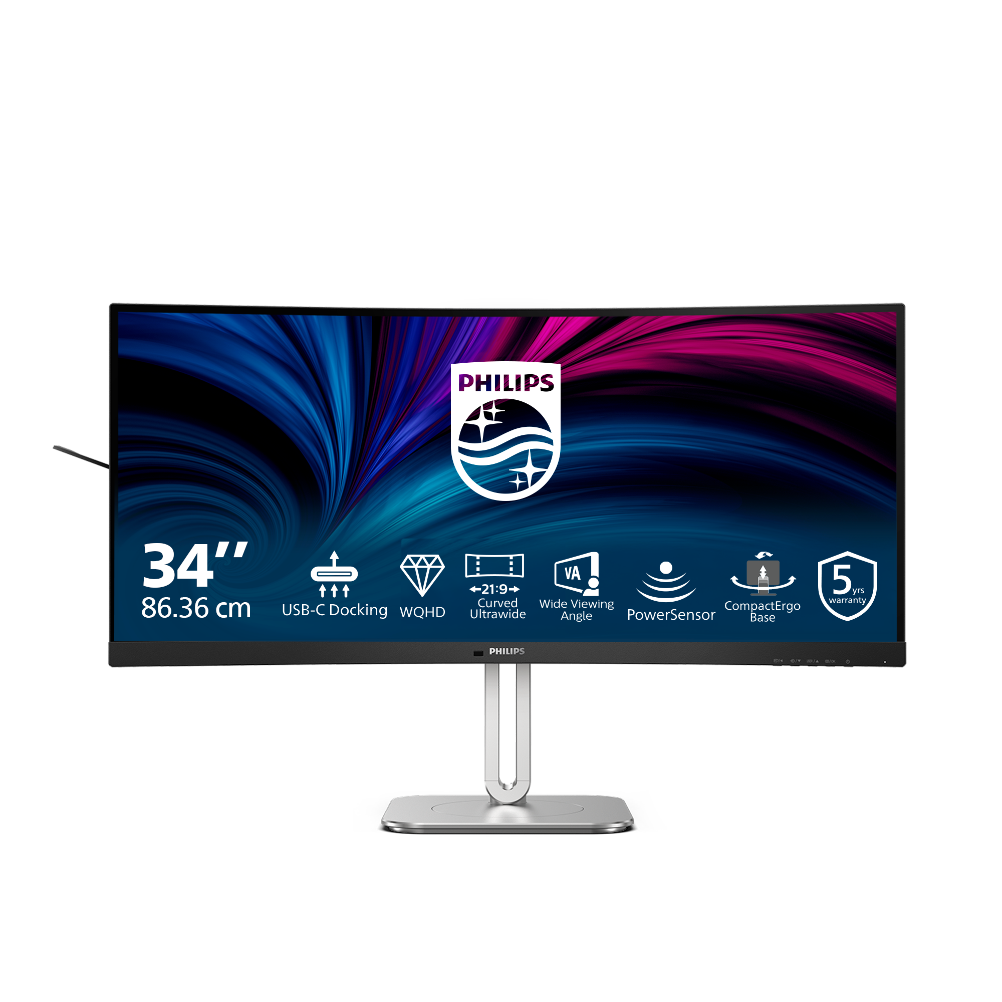 Philips 86,4cm (34,0) 34B2U5600C 21:09 HDMI+DP+USB-C grey