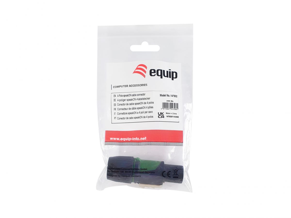 Equip Kabelverbinder 4-Polig SpeakOn schwarz/grün